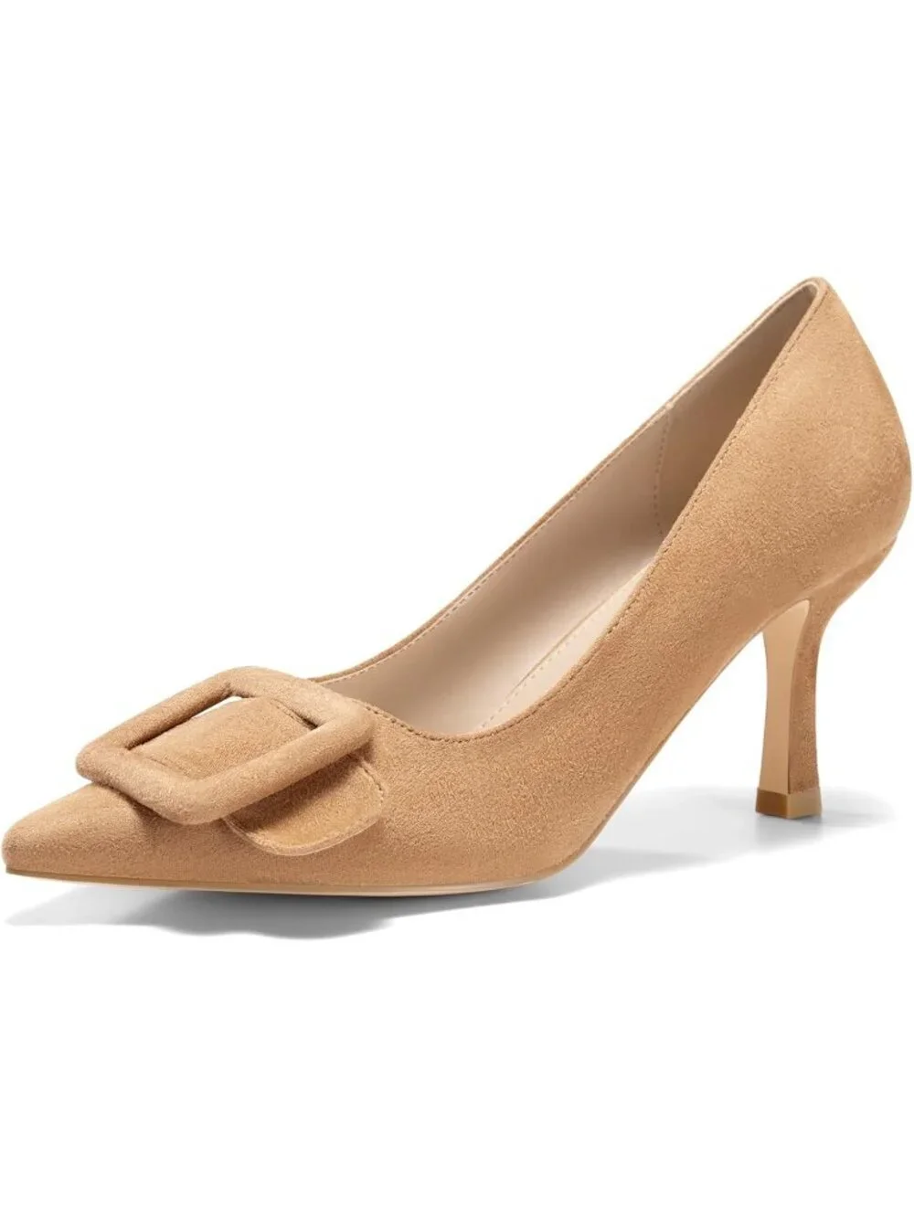 Women's Light Khaki Pointed Toe Pumps Stiletto High Heels Wedding Party Shoes